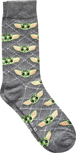 Miniatura 3 de STAR WARS Baby Yoda Argyle Mens Crew Socks 2 Pair Pack Shoe Size 6-12