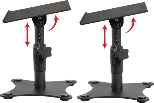 Miniatura 15 de Gator Frameworks Soporte de escritorio con abrazadera para monitor de estudio y altavoz con superficie acolchada de espuma EVA, ángulo ajustable