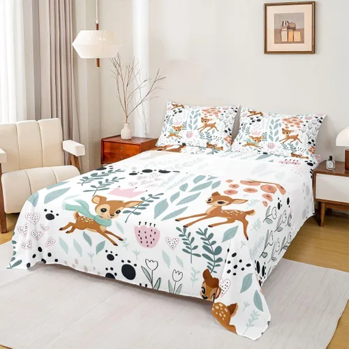 Miniatura 7 de Erosebridal Juego de sábanas de animales de la selva para niñas y niños, juego de sábanas de safari salvaje con diseño de elefante, oso, tigre