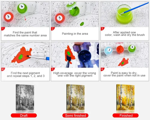 Miniatura 3 de TUMOVO Pintura por números para adultos, pintura de diente de león por números, campo de semillas de diente de león para adultos kits de pintura por