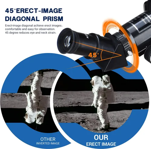Miniatura 2 de ESSLNB - Telescopio para adultos, telescopio refractor de apertura de 70 mm (15X-180X) para principiantes de astronomía, telescopio portátil