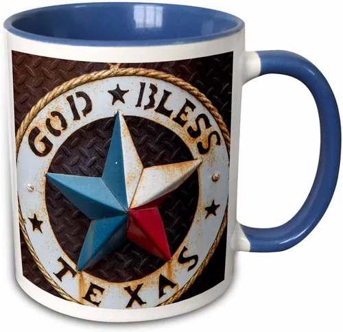 Miniatura 11 de 3dRose Lone star of Texas Emblem, Austin, Texas, Estados Unidos, taza negra de dos tonos de 11 oz