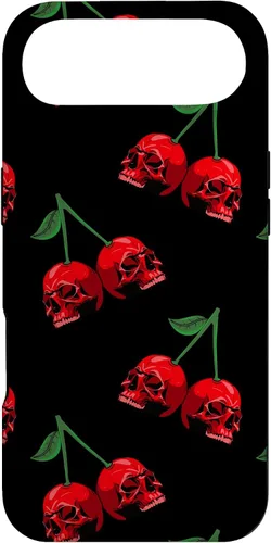 Miniatura 27 de Cute Cherry Skull Pattern Red Scary Skulls Black Background Case for iPhone 17