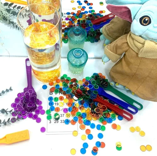 Miniatura 5 de Juego de varitas magnéticas y fichas de bingo, varita magnética, discos de metal multicolor, kit de ciencia escolar, accesorios de aprendizaje