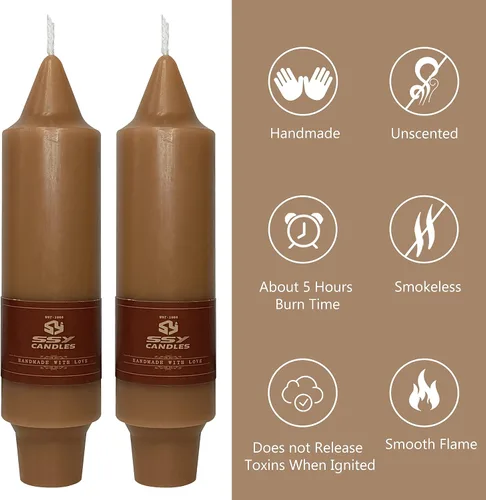 Miniatura 3 de Velas cónicas cortas de 5 pulgadas, hechas a mano, sin perfume, juego de 4 velas cónicas en espiral trenzadas para decoración del hogar y bodas