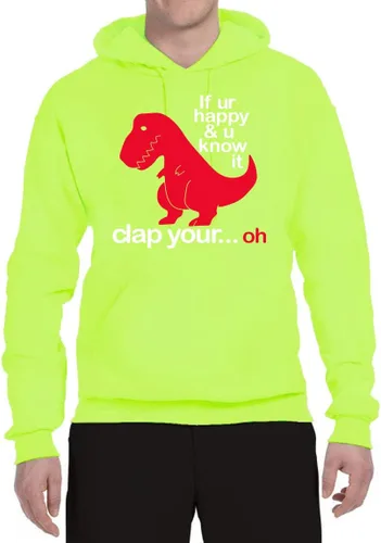 Miniatura 18 de Wild Bobby Sudadera con capucha unisex con estampado "If You're Happy and You Know it" de Dinausor