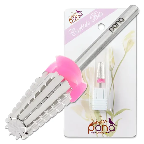 Miniatura 29 de PANA Broca de carburo de uñas 5 en 1 con vástago de 3/32 pulgadas - (grueso triple - grano extra fino, púrpura) - rotación bidireccional para uso
