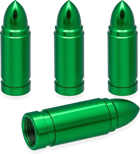 Miniatura 44 de 4 piezas de tapas de válvula de neumático estilo bala, resistentes a la corrosión, tapas universales de válvula de neumático de aleación de aluminio