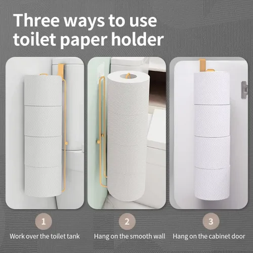 Miniatura 2 de Conworld Soporte de pared para almacenamiento de papel higiénico, dispensador portarrollos de papel higiénico sobre el tanque de reserva