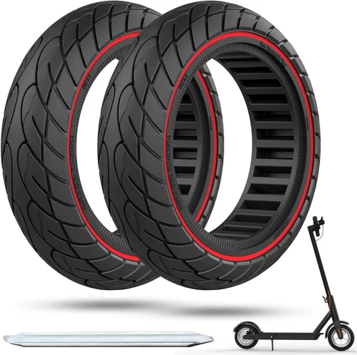 Cooryda 60/70-6.5 Neumático para patinete, 10x2.50 Neumático sólido para patinete de 10 pulgadas, neumáticos sin cámara de goma para patinete