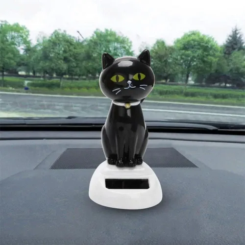 Juguete solar para gato, figura de gato bailarín, adorno de automóvil, juguetes bailarines, decoración interior de automóvil, decoración de