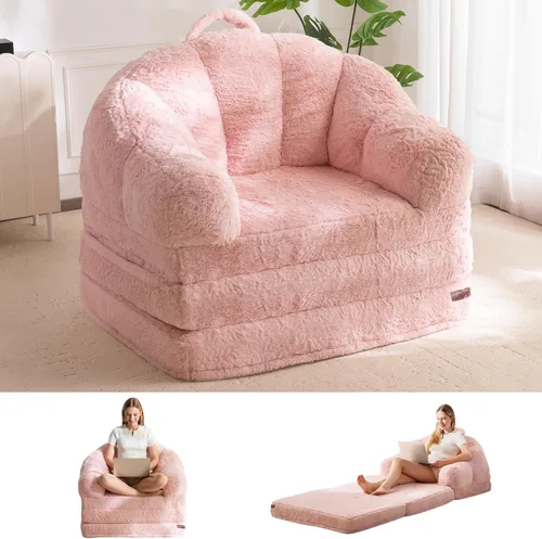 Miniatura 14 de MAXYOYO Sofá Cama Plegable, Sofá Convertible 2 en 1 a Sillón Reclinable, Cómoda Silla Puf Individual para Adultos, Sofá Cama Reclinable de Piso