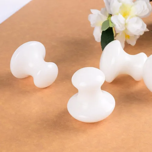 Miniatura 4 de Uonlytech 2 herramientas faciales Gua Sha, cuarzo de jade blanco, rodillos Gua Sha, herramienta de masaje para mujeres, spa en casa