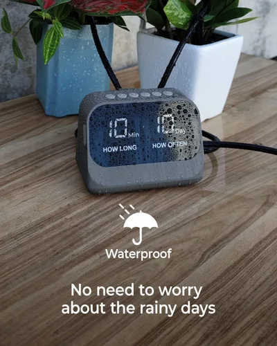 Miniatura 5 de Riego automático para plantas en maceta, utilizando un temporizador programable inteligente, cuenta con una pantalla LED impermeable, una batería
