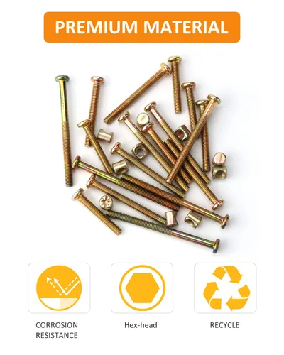 Miniatura 4 de Kit de Reemplazo de Tornillos y Accesorios para Cunas - Juego de 20 Pernos para Marco de Cama Infantil y Tuercas de Barril, Tornillos de Cabeza