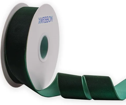 Miniatura 39 de Cinta de terciopelo azul polvoriento de una cara, carrete de 1 1/2 pulgadas por 10 yardas Azul empolvado