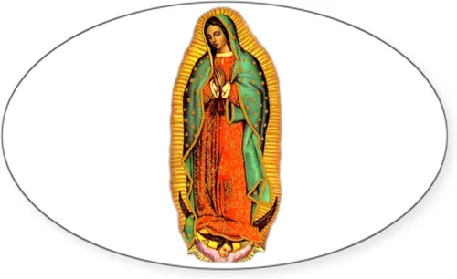 Miniatura 4 de CafePress - Adhesivo ovalado de la Virgen María de Fátima - Adhesivo ovalado para parachoques de coche Blanco - Pegatina Ovalada Virgen María Fátima