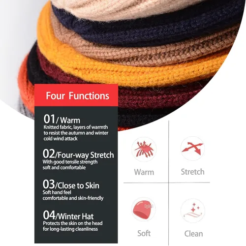 Miniatura 20 de Gorro de invierno para hombre y mujer, gorro de lana de punto para actividades al aire libre y uso diario