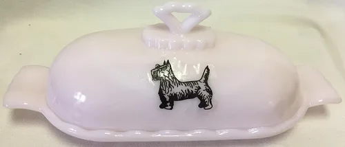 Miniatura 3 de Butterdish - 1 palo ovalado - Patrón Anna - Exclusivo Rosso - Hecho en Estados Unidos - Mosser Glass USA (corona toscana con gato negro)