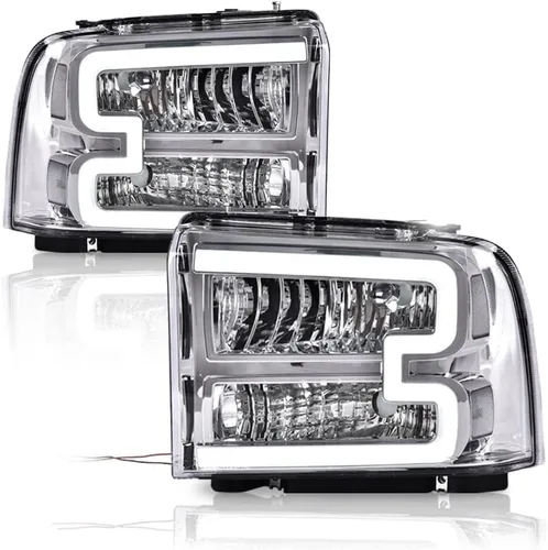Miniatura 12 de G-PLUS - Conjunto de faros delanteros, Compatible con Ford F250 F350 Super Duty 2005-2007, Faros delanteros de parachoques, lente esmerilada