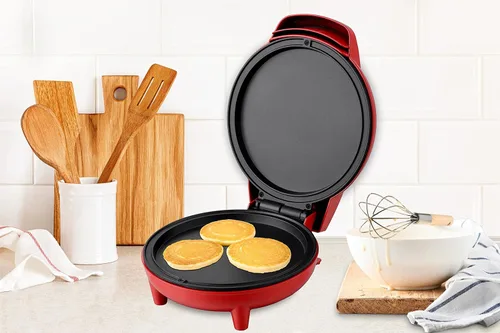 Miniatura 5 de Courant Plancha/Mini Horno Plancha Compacta de 7 Pulgadas Plancha Personal/Horno para Pizza Negro