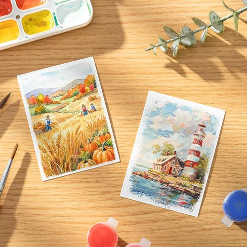 Miniatura 5 de 240 hojas de papel de acuarela a granel, papel de prensa en frío de 110 lb/230 GSM, papel de color de agua blanca para dibujar tarjetas de regalo