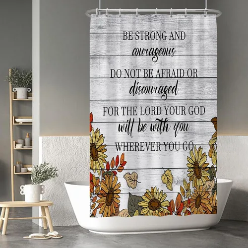 Miniatura 29 de Baocicoo - Cortina de ducha de abeja de miel, diseño de abeja de caricaturas, pista voladora, rústica, floral, para baño, decoración de bañera