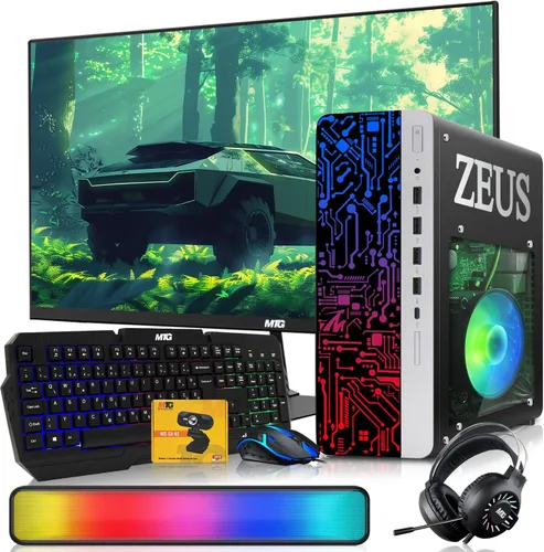 TechMagnet PC de escritorio para juegos, Intel i7 6ª generación, Zeus Pro 4, GT 1030, ARGB de RAM de 16 GB, SSD de 1 TB + disco duro de 2 TB,