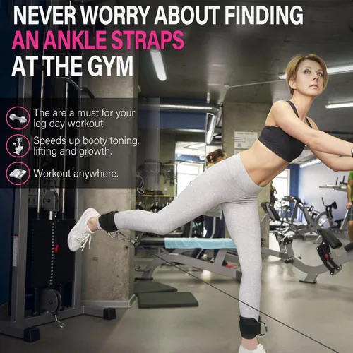 Miniatura 3 de AOHO MOOON - Brazalete de tobillo para máquina de cable, accesorios de gimnasio para mujeres y hombres, puños de tobillo de neopreno para patadas