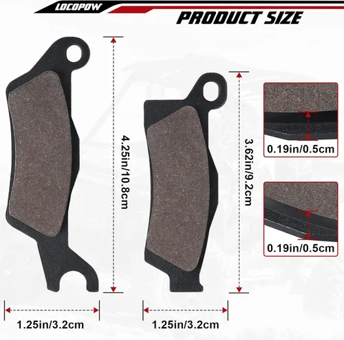 Miniatura 2 de LOCOPOW Pastillas de freno Outlander para Can Am Outlander 450 500 570 650 700 800 850 1000 1000R Max PRO HD5 HD7 2013 2014 2015 2016 2017 2018 2019
