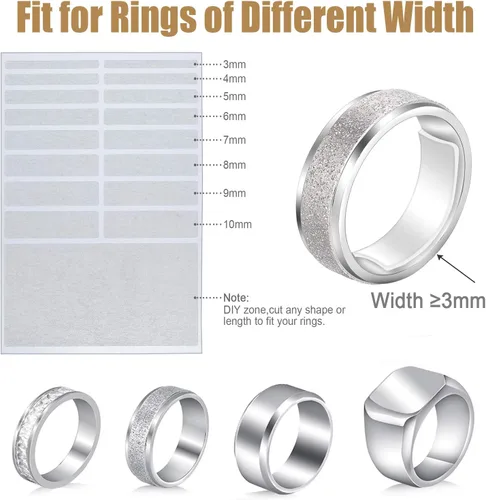 Miniatura 4 de Blulu Juego de 85 medidores de anillos para anillos sueltos, kit de ajustador de tamaño invisible con protectores de silicona para hombres