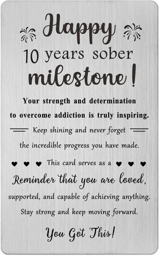 Miniatura 13 de TGCNQ Regalos de sobriedad de 1 mes - Regalos de recuperación para mujeres y hombres - Tarjeta de metal de aniversario sobrio de 30 días