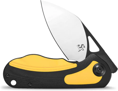 Miniatura 4 de Sitivien Sandvik - Cuchillo plegable de bolsillo, hoja de acero Sandvik 14C28N con mango G10, cuchillos de herramientas EDC de la serie del zodiaco