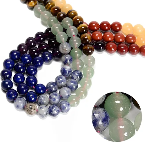 Miniatura 36 de 65 cuentas de jade blanco de 0.236 pulgadas, piedra natural, piedras preciosas redondas auténticas para hacer pulseras de bricolaje, joyas, cuerdas