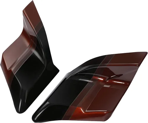 Miniatura 5 de Auburn Sunglo y agujero negro con rico Bourbon panel lateral estirado para Harley Road King Street Glide Road Glide Electra Glide CVO Special Negro