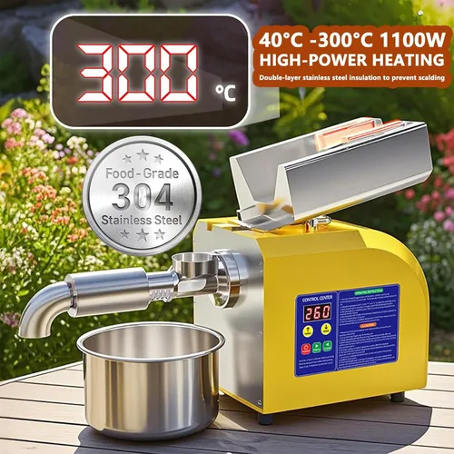 Miniatura 6 de 1100W Electric Oil Press Machine, Hot/Cold Press Oil Maker Machine Full Stainless Steel Foldable Oils Extractor With Smart Control Panel Easy Clean