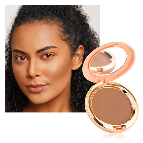Miniatura 12 de Oulac Shimmer Bronzer - Maquillaje facial en polvo con espejo, aspecto bronceador natural SunKissed, bronceador crema altamente pigmentado, brillo