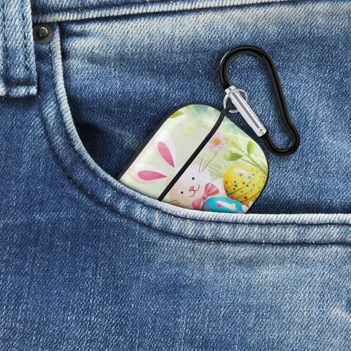 Miniatura 8 de Spring Happy Easter Holiday Headphone Cover for AirPods Pro 2nd 1st Generation Case Cover with Keychain, Shockproof Hard Shell Protective Case for