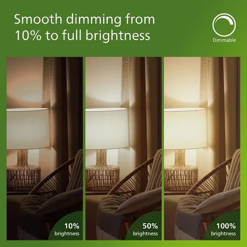 Miniatura 8 de PHILIPS LED 60W A19 Paquete de 8 bombillas LED de luz diurna ultraeficientes (5000K) 850 lúmenes (5W = 60W) bombillas LED regulables, claras, sin