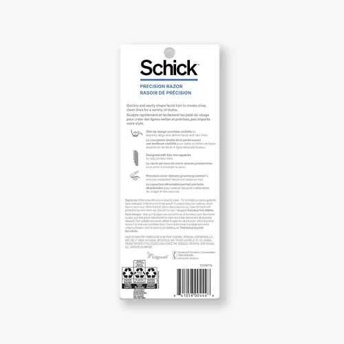 Miniatura 8 de Schick Maquinilla de afeitar de precisión para hombres, maquinilla de afeitar para bordes, afeitadoras desechables, 3 unidades (paquete de 1)