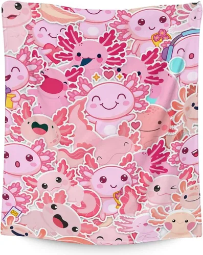 Miniatura 28 de Axolotl - Manta de regalo de 40 x 50 pulgadas para niñas, manta suave y mullida azul para cama, sofá y sala de estar Axolotl1-1