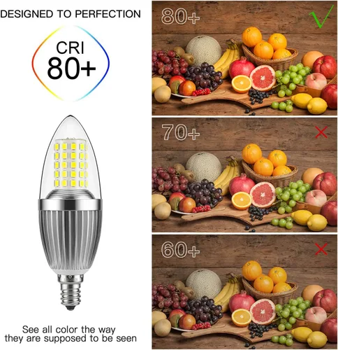 Miniatura 7 de gezee Bombilla LED para candelabro, no regulable, equivalente a 100 vatios, bombillas LED de vela de 12 W, luz blanca diurna 6000 K, 120 V, 1200