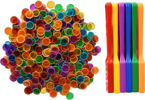 Miniatura 6 de Set de Fichas de Bingo Magnéticas Yuanhe - Varitas Magnéticas de 6 Colores con 600 Fichas Metálicas para Contar y Clasificar, Actividades Educativas