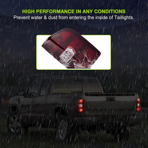 Miniatura 7 de Luces traseras compatibles con Chevy Silverado 1500 2500 HD 3500 HD 2007-2013 GMC Sierra 2500 HD 2012-2014 Luces traseras sin arnés de cableado Rojo