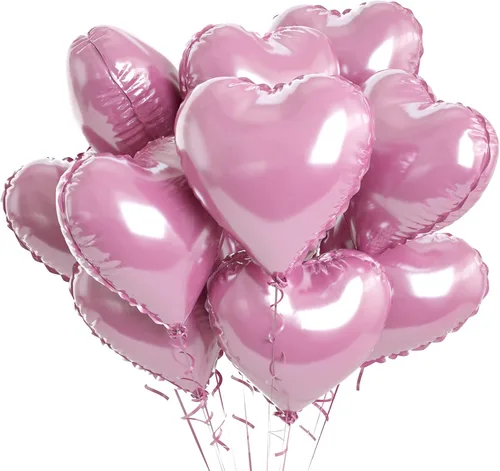 Miniatura 16 de Globos de corazón azul bebé, 10 piezas de globos en forma de corazón azul claro y blanco pastel, globos de papel de aluminio blanco arena crema