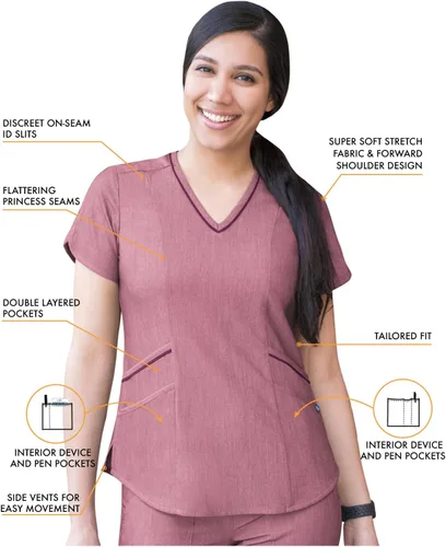 Miniatura 3 de Adar Pro Scrubs para mujer - Moderno cuello en V