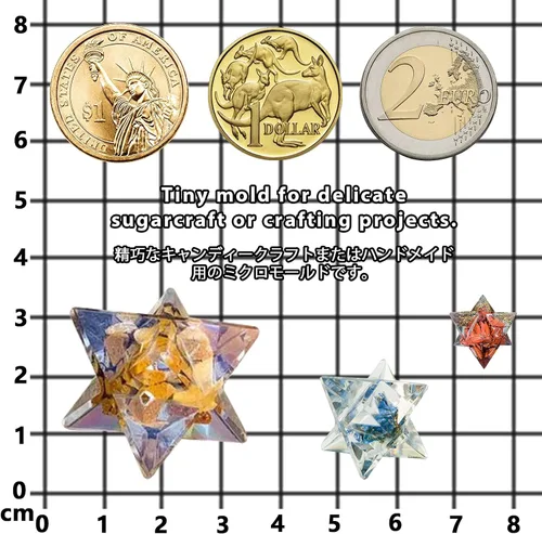 Miniatura 5 de Molde de silicona 3D Merkaba Chakra Stones Geométrico UV Resina Fundición con 5 botellas aplicadoras de punta de precisión, paquete de 8 collares