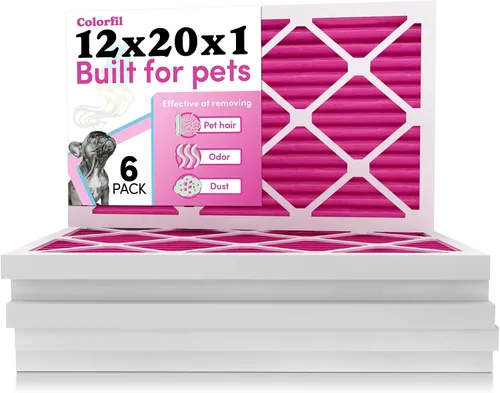 Miniatura 19 de Colorfil - Filtro de aire de 18 x 18 x 1 pulgadas, filtros que cambian de color para olores de gatos y perros, filtro de aire acondicionado MERV 8