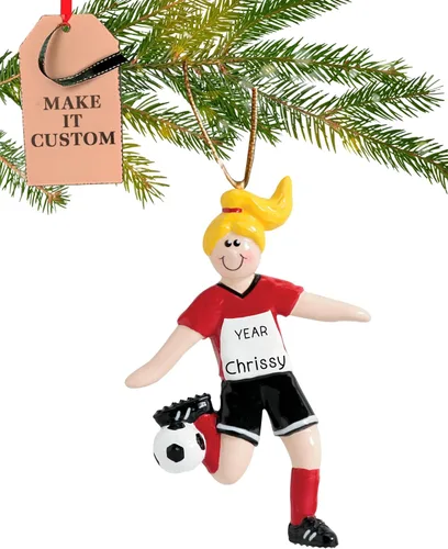 Adorno de fútbol personalizado 2025 | Personalización gratuita las 24 horas | Adornos de Navidad deportivos grabados con láser para árbol | Recuerdo