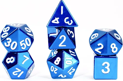 Miniatura 14 de FanRoll - Juego de dados poliédricos de metal de 0.630 in, plata antigua, dados de juego de rol para Calabozos y Dragones